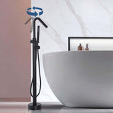 316 Stainless Steel Freestanding Thermostatic Tub Filler with Swivel Spout and Handheld Shower