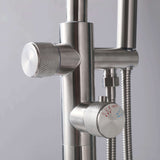 316 Stainless Steel Freestanding Thermostatic Tub Filler with Swivel Spout and Handheld Shower