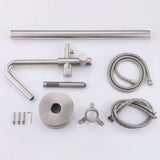 316 Stainless Steel Freestanding Thermostatic Tub Filler with Swivel Spout and Handheld Shower