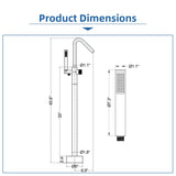 316 Stainless Steel Freestanding Thermostatic Tub Filler with Swivel Spout and Handheld Shower