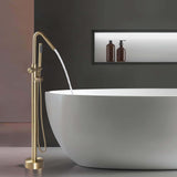 316 Stainless Steel Freestanding Thermostatic Tub Filler with Swivel Spout and Handheld Shower
