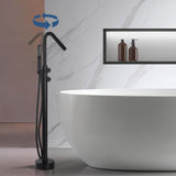 Floor-Mounted Thermostatic Bathtub Faucet Dual-Function with Handheld Shower 316 Stainless Steel