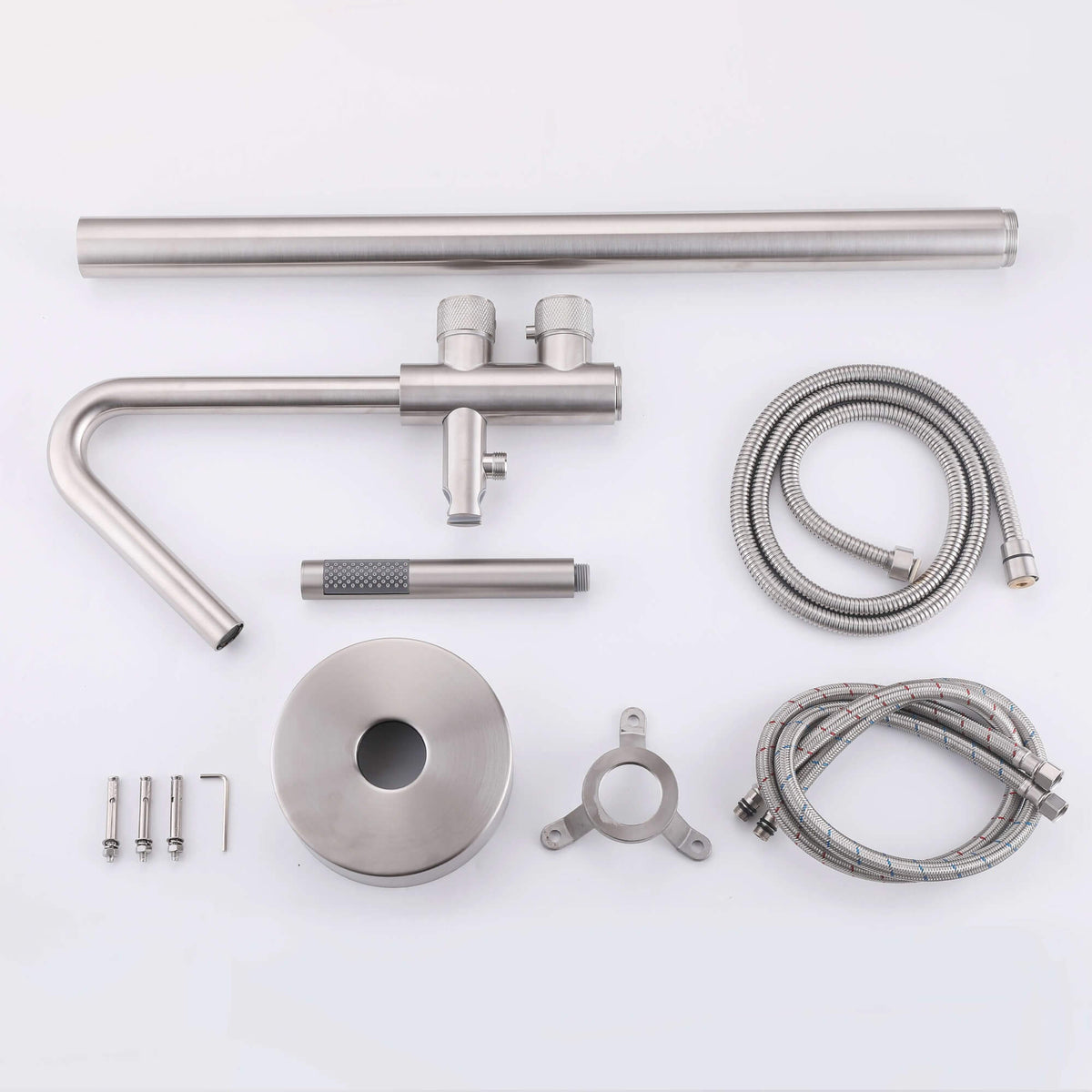 Floor-Mounted Thermostatic Bathtub Faucet Dual-Function with Handheld Shower 316 Stainless Steel