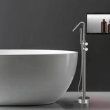 Floor-Mounted Thermostatic Bathtub Faucet Dual-Function with Handheld Shower 316 Stainless Steel