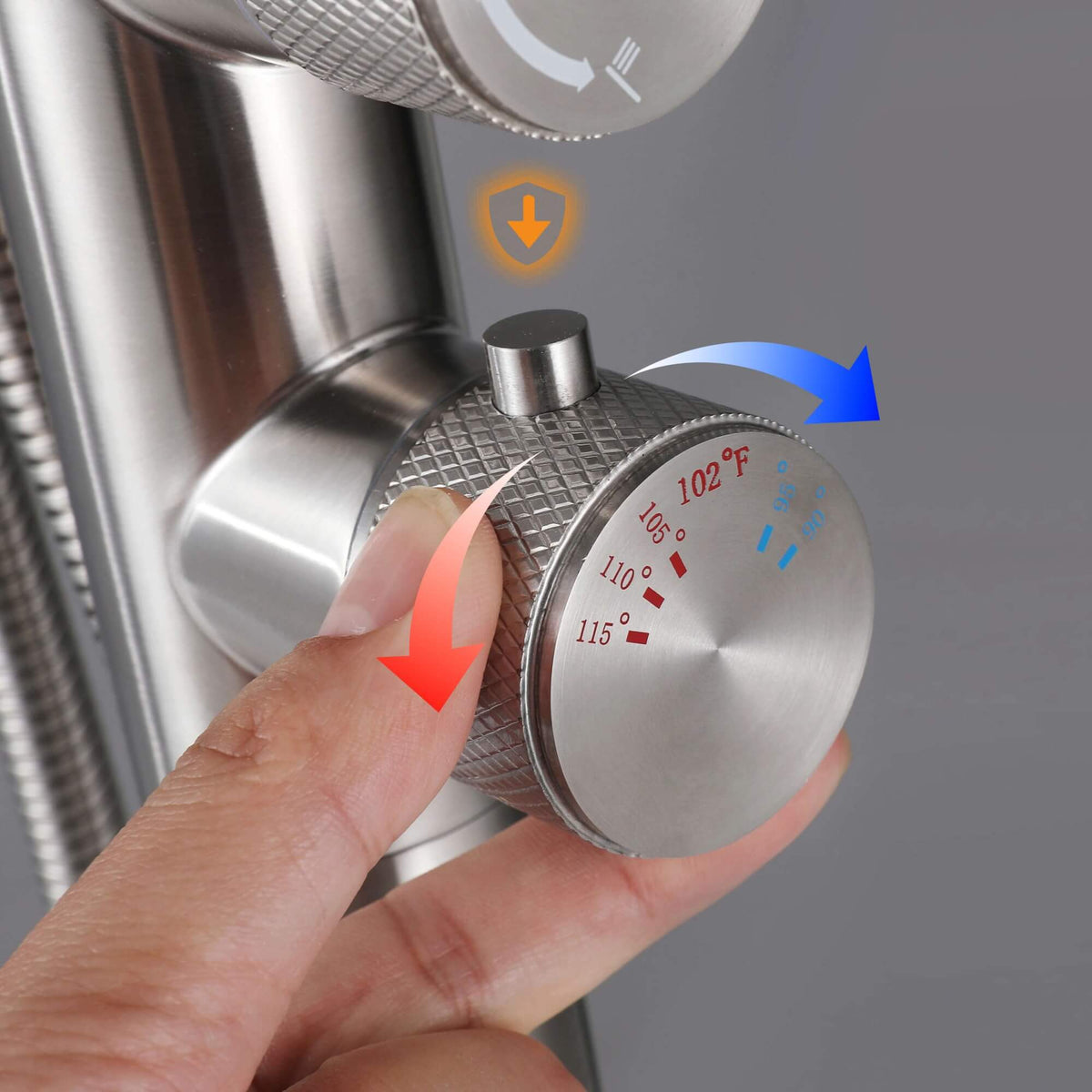 Floor-Mounted Thermostatic Bathtub Faucet Dual-Function with Handheld Shower 316 Stainless Steel
