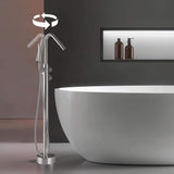 Floor-Mounted Thermostatic Bathtub Faucet Dual-Function with Handheld Shower 316 Stainless Steel