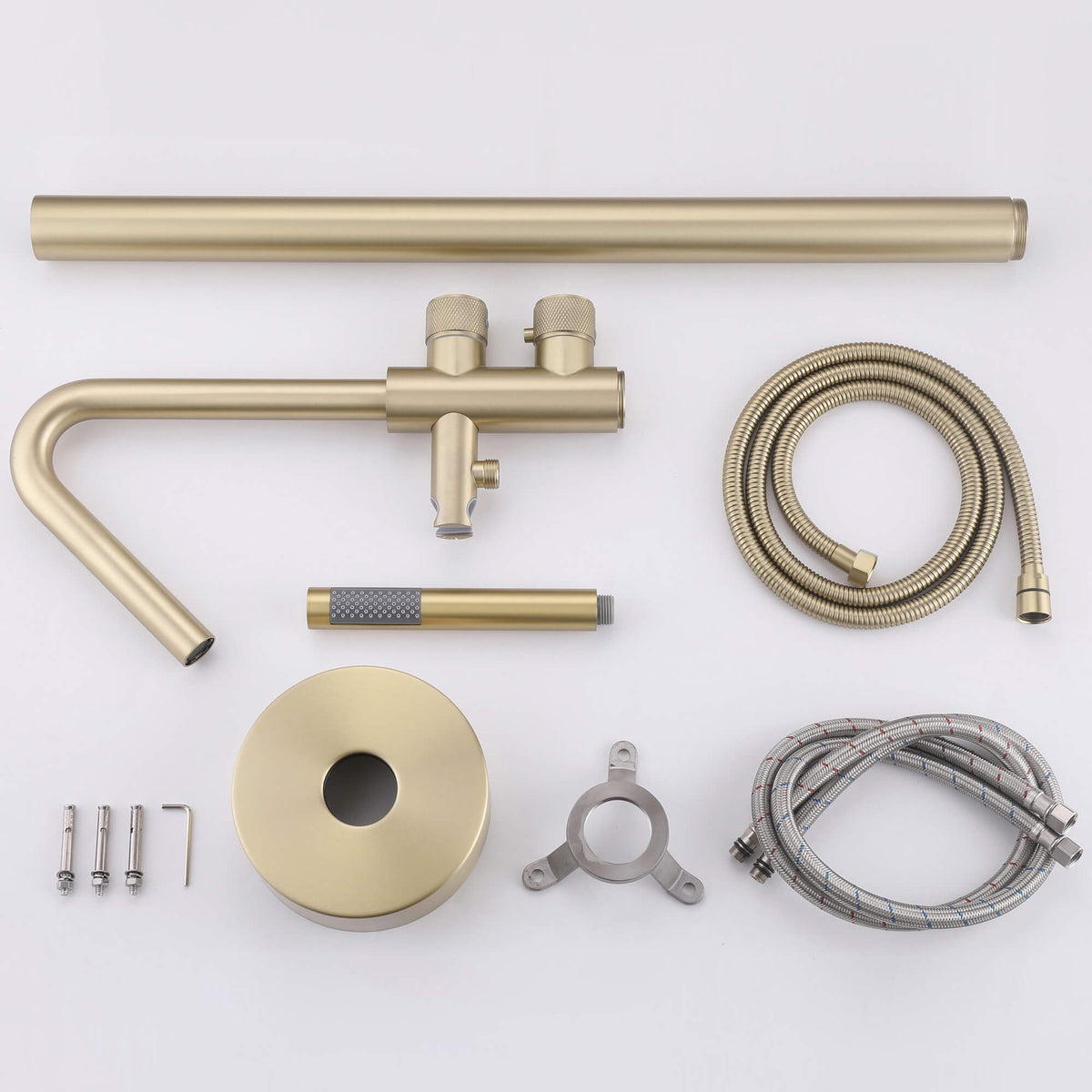 Floor-Mounted Thermostatic Bathtub Faucet Dual-Function with Handheld Shower 316 Stainless Steel