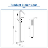 Floor-Mounted Thermostatic Bathtub Faucet Dual-Function with Handheld Shower 316 Stainless Steel