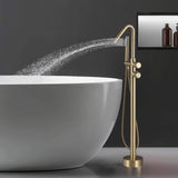 Floor-Mounted Thermostatic Bathtub Faucet Dual-Function with Handheld Shower 316 Stainless Steel