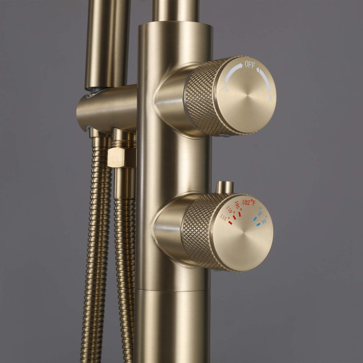 Floor-Mounted Thermostatic Bathtub Faucet Dual-Function with Handheld Shower 316 Stainless Steel