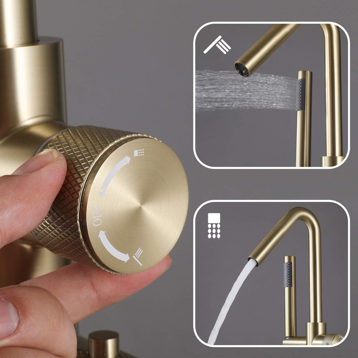 Floor-Mounted Thermostatic Bathtub Faucet Dual-Function with Handheld Shower 316 Stainless Steel