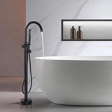 316 Stainless Steel Freestanding Outdoor Bathtub Faucet with Thermostatic Temperature Control and Handheld Shower