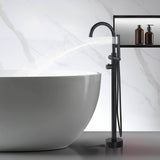 316 Stainless Steel Freestanding Outdoor Bathtub Faucet with Thermostatic Temperature Control and Handheld Shower