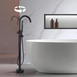 316 Stainless Steel Freestanding Outdoor Bathtub Faucet with Thermostatic Temperature Control and Handheld Shower