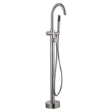 316 Stainless Steel Freestanding Outdoor Bathtub Faucet with Thermostatic Temperature Control and Handheld Shower