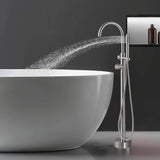 316 Stainless Steel Freestanding Outdoor Bathtub Faucet with Thermostatic Temperature Control and Handheld Shower