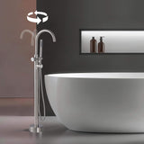 316 Stainless Steel Freestanding Outdoor Bathtub Faucet with Thermostatic Temperature Control and Handheld Shower