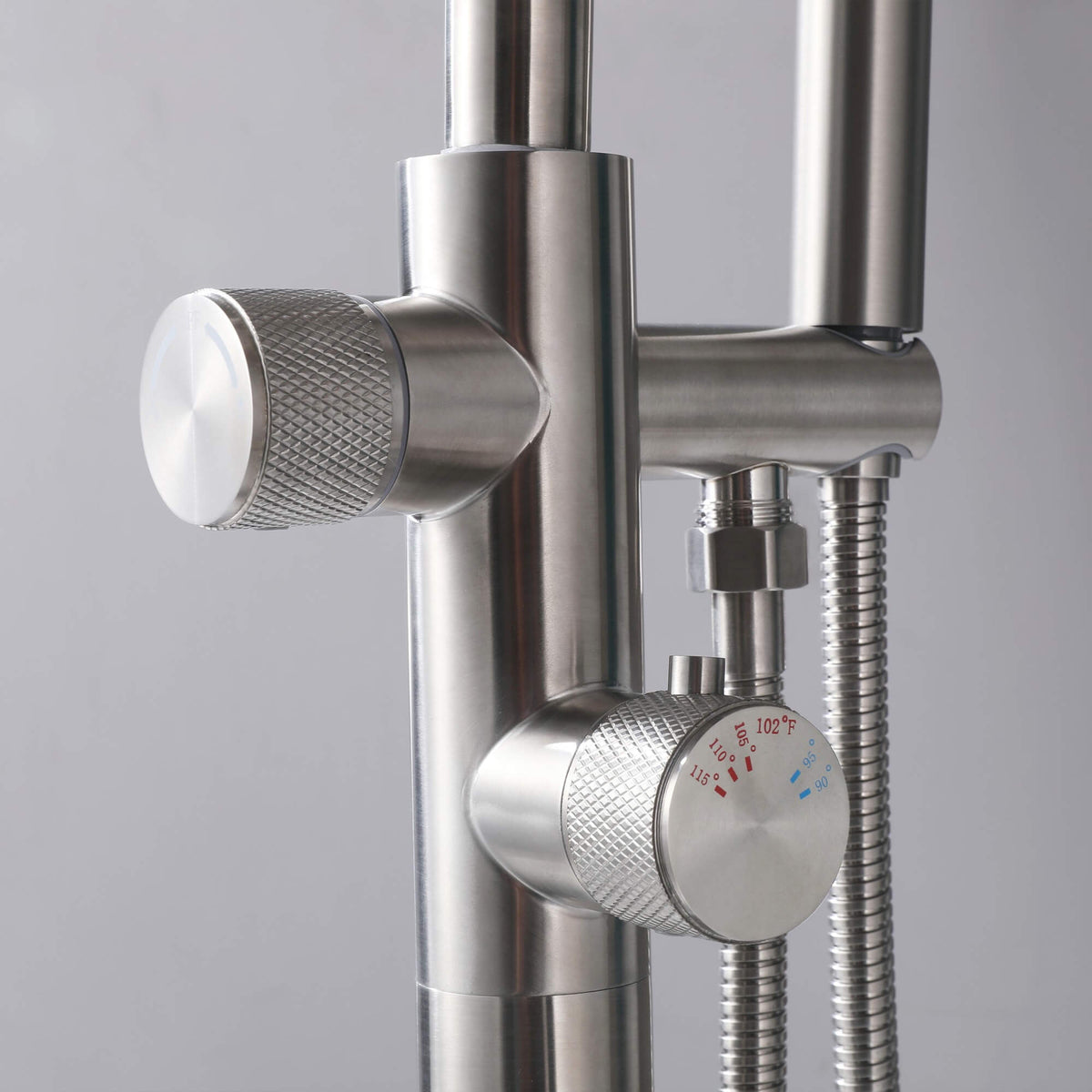 316 Stainless Steel Thermostatic Freestanding Tub Faucet with Handheld Shower