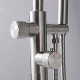 316 Stainless Steel Freestanding Outdoor Bathtub Faucet with Thermostatic Temperature Control and Handheld Shower