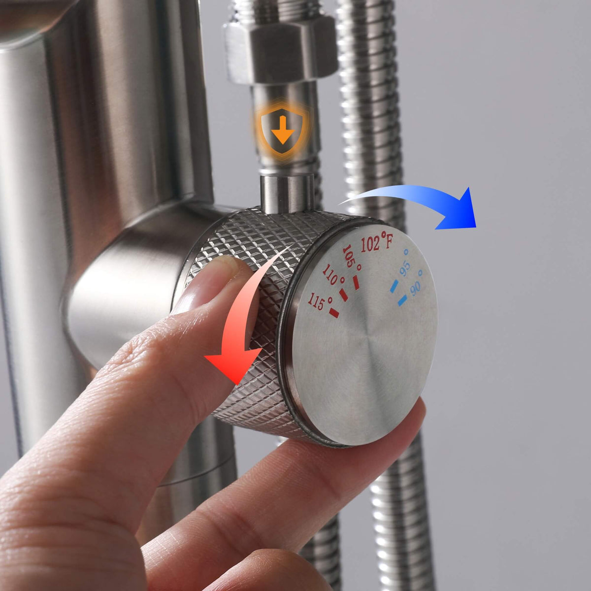 316 Stainless Steel Thermostatic Freestanding Tub Faucet with Handheld Shower