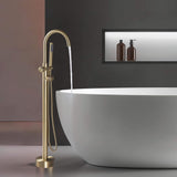316 Stainless Steel Freestanding Outdoor Bathtub Faucet with Thermostatic Temperature Control and Handheld Shower