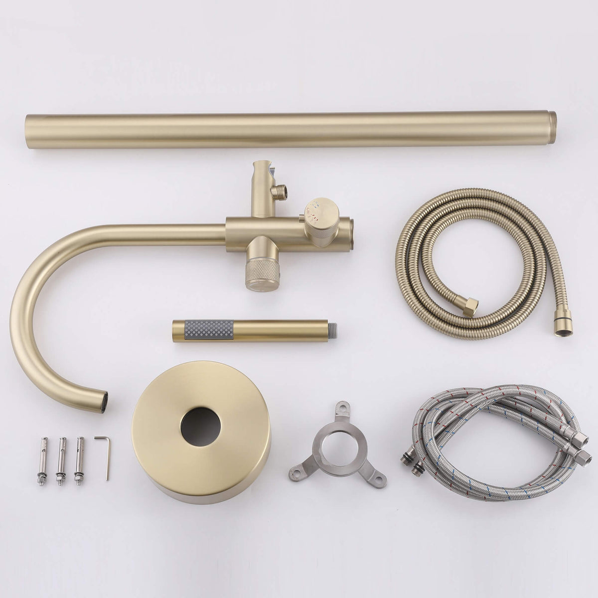 316 Stainless Steel Thermostatic Freestanding Tub Faucet with Handheld Shower