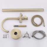 316 Stainless Steel Freestanding Outdoor Bathtub Faucet with Thermostatic Temperature Control and Handheld Shower