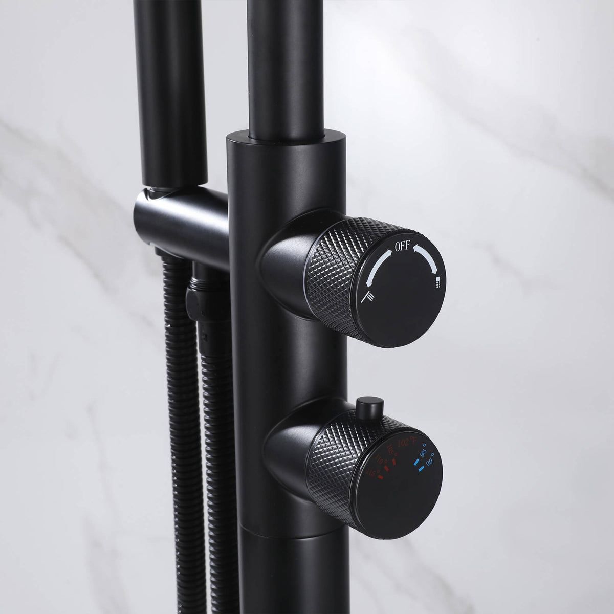 Thermostatic Bathtub Faucet with Hand Shower 316 Stainless Steel Freestanding Tub Filler
