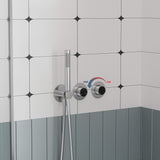 Luxury Rainfall Shower System Ring Shower Head Waterfall Mode Handheld Shower 3 Function Wall Mounted Concealed Shower Set