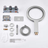 Luxury Rainfall Shower System Ring Shower Head Waterfall Mode Handheld Shower 3 Function Wall Mounted Concealed Shower Set