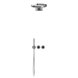 Luxury Rainfall Shower System Ring Shower Head Waterfall Mode Handheld Shower 3 Function Wall Mounted Concealed Shower Set