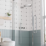 Luxury Rainfall Shower System Ring Shower Head Waterfall Mode Handheld Shower 3 Function Wall Mounted Concealed Shower Set