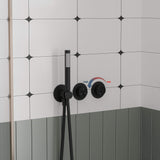 Luxury Rainfall Shower System Ring Shower Head Waterfall Mode Handheld Shower 3 Function Wall Mounted Concealed Shower Set