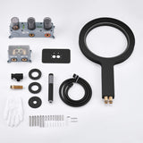 Luxury Rainfall Shower System Ring Shower Head Waterfall Mode Handheld Shower 3 Function Wall Mounted Concealed Shower Set