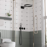 Luxury Rainfall Shower System Ring Shower Head Waterfall Mode Handheld Shower 3 Function Wall Mounted Concealed Shower Set