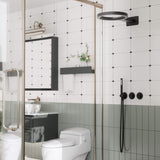 Luxury Rainfall Shower System Ring Shower Head Waterfall Mode Handheld Shower 3 Function Wall Mounted Concealed Shower Set