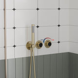 Luxury Rainfall Shower System Ring Shower Head Waterfall Mode Handheld Shower 3 Function Wall Mounted Concealed Shower Set