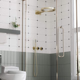 Luxury Rainfall Shower System Ring Shower Head Waterfall Mode Handheld Shower 3 Function Wall Mounted Concealed Shower Set