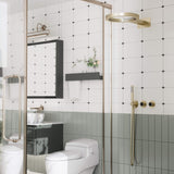 Luxury Rainfall Shower System Ring Shower Head Waterfall Mode Handheld Shower 3 Function Wall Mounted Concealed Shower Set