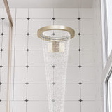 Luxury Rainfall Shower System Ring Shower Head Waterfall Mode Handheld Shower 3 Function Wall Mounted Concealed Shower Set
