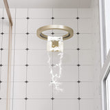 Luxury Rainfall Shower System Ring Shower Head Waterfall Mode Handheld Shower 3 Function Wall Mounted Concealed Shower Set