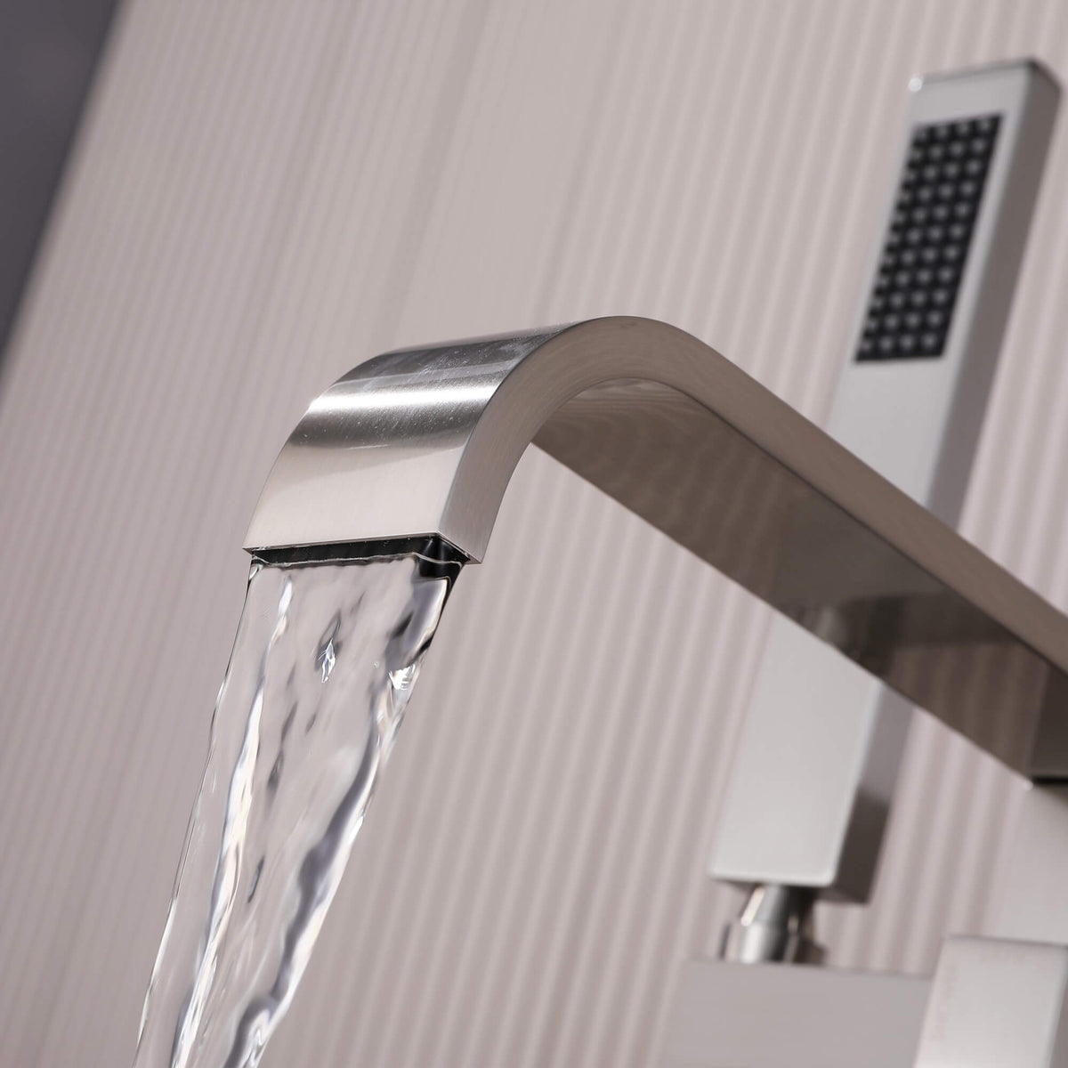 Freestanding Bathtub Faucet 304 Stainless Steel Tub Filler with Handheld Shower