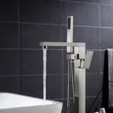 Freestanding Tub Filler 304 Stainless Steel Floor-Mounted Bathtub Faucet