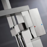 Freestanding Tub Filler 304 Stainless Steel Floor-Mounted Bathtub Faucet
