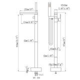 Freestanding Tub Filler 304 Stainless Steel Floor-Mounted Bathtub Faucet