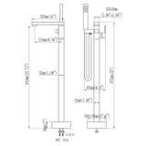 Freestanding Tub Filler 304 Stainless Steel Floor-Mounted Bathtub Faucet