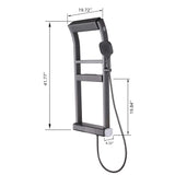 Thermostatic Shower System with 4 Water Modes Handheld Showerhead LED Display and Dual Storage Shelf