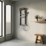 Thermostatic Shower System with 4 Water Modes Handheld Showerhead LED Display and Dual Storage Shelf