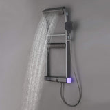 Thermostatic Shower System with 4 Water Modes Handheld Showerhead LED Display and Dual Storage Shelf