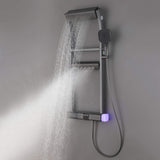 Thermostatic Shower System with 4 Water Modes Handheld Showerhead LED Display and Dual Storage Shelf